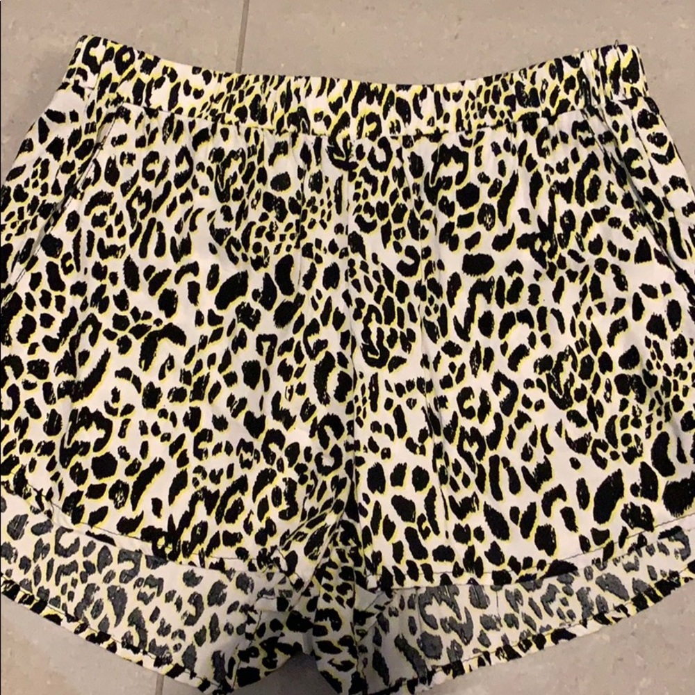 Neon yellow cheetah shorts